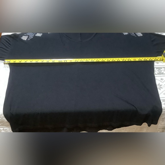 Dex Tunic Women’s Size 1X Loose Fit Sequins Stretchy Black - Picture 7 of 10